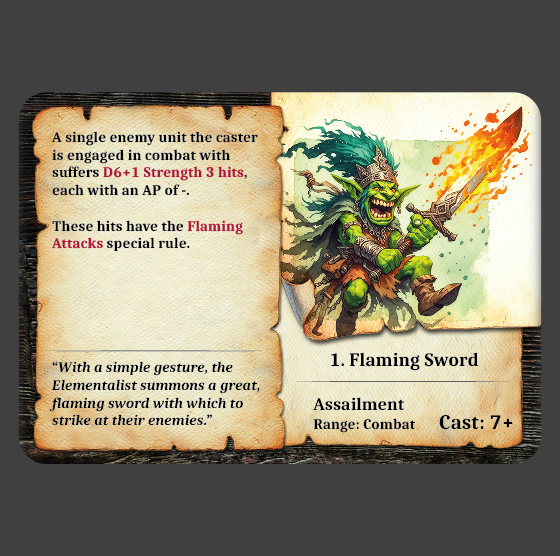Elementalism 1. flaming sword